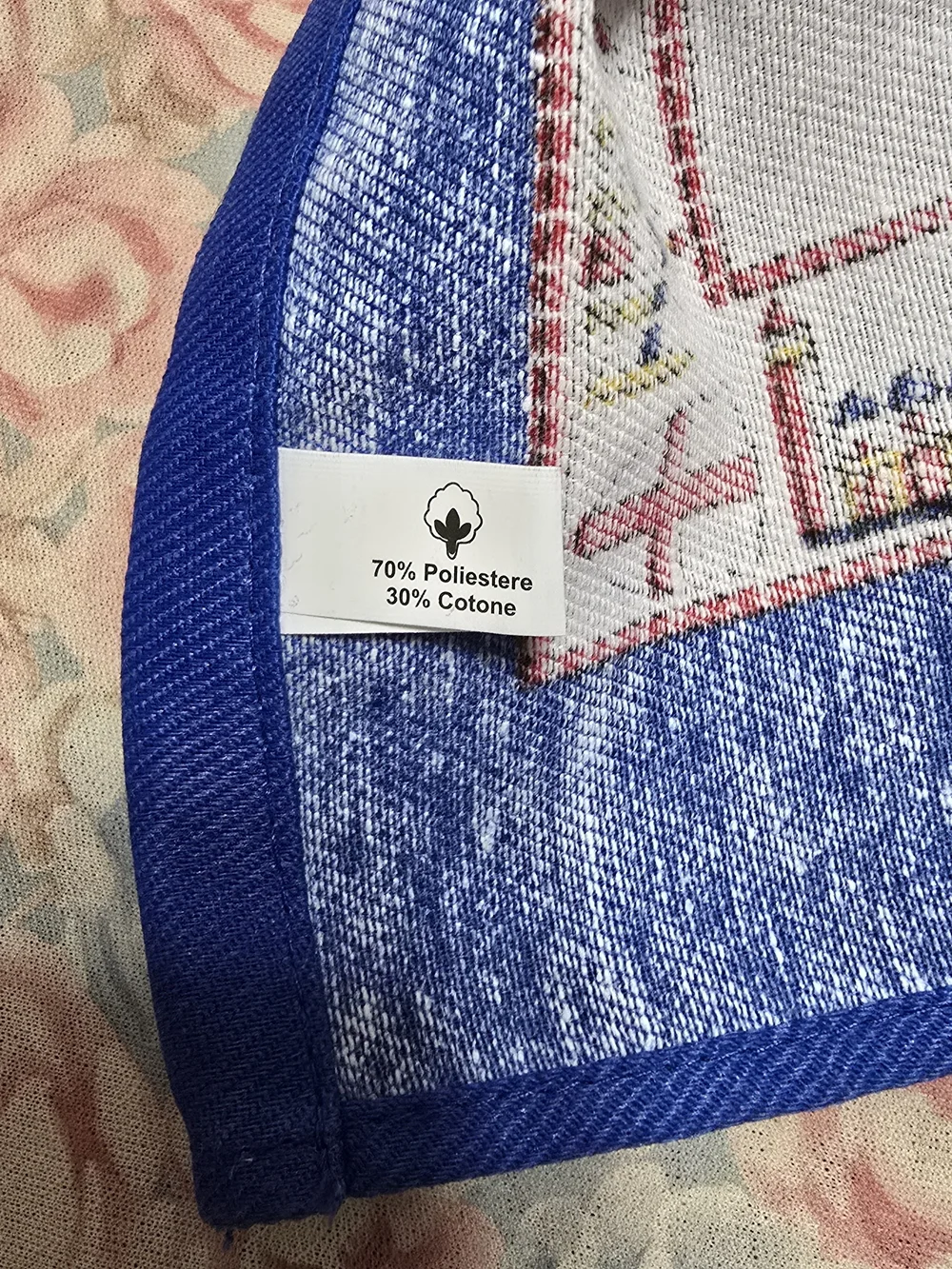 Italia Map Decorative Tea Towel - Blue Border